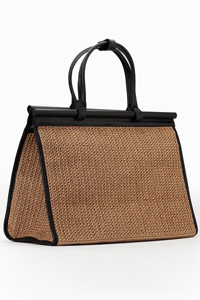 gio&mi Alina Raffia Paper Rope Straw Knitted Women's Beach Daily Shoulder Bag