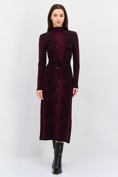 Hugo by Hugo Boss Women Textured Midi Dress, Black