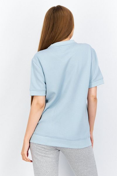 Kenneth Cole Women Round Neck Plain Sweatshirt, Light Blue
