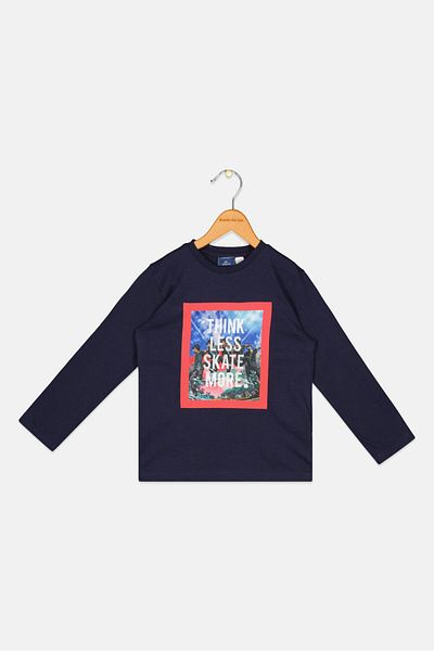 Chicco Toddlers Boy Graphic Print Long Sleeves Top, Navy