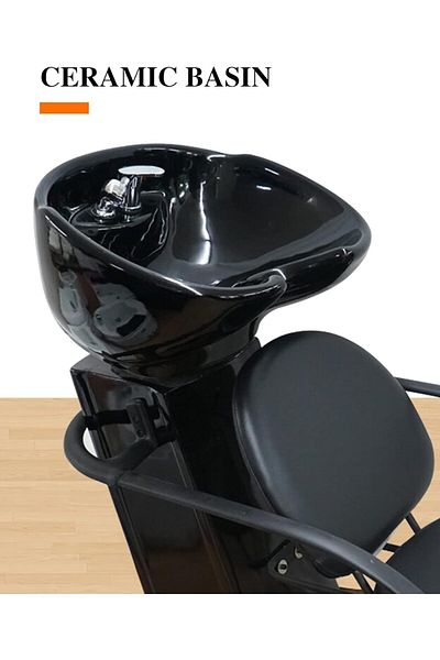 LA PERLA TECH Shampoo Backwash Chair Station Steel Frame Ceramic Basin Hair Wash Bowl for Men & Women Beauty Salon