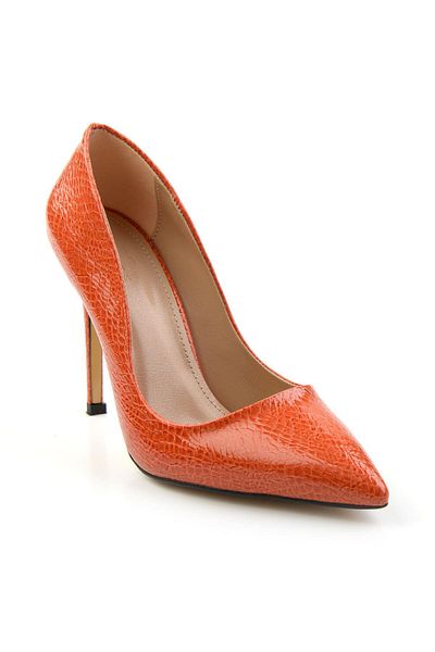 Bambi Pantofi clasici cu toc pentru femei cu flori de rodie K 01667002307