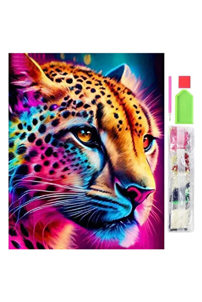 zola Goblen mozaic cu diamante, Zola, model leopard, 30x40 cm