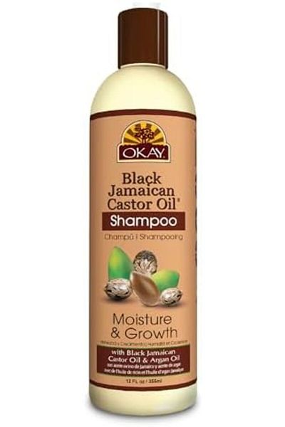 Okay Black Jamaican Castor Oil, Moisture Growth Shampoo, 12 oz.