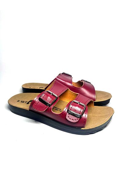 crybrands Mikanos Leather Nicesteps Double Buckle Slippers