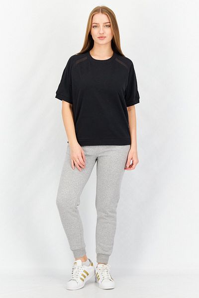 Aigle Women Crew Neck Short Sleeve Plain T-Shirt, Black
