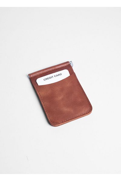 saraci leather craft Genuine Leather Slim Card Holder and Wallet with Money Clip Detail