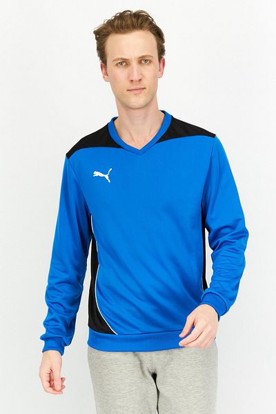 Puma Men Sportswear Fit Brand Logo Sweatshirt, Blue/Black