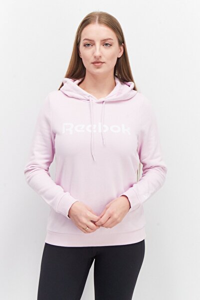 Reebok Women Sportswear Fit Long Sleeve Brand Logo Hoodie, Pink