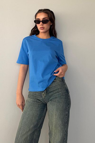Madmext Saks 100% βαμβακερό γυναικείο μπλουζάκι Oversize Mg2442