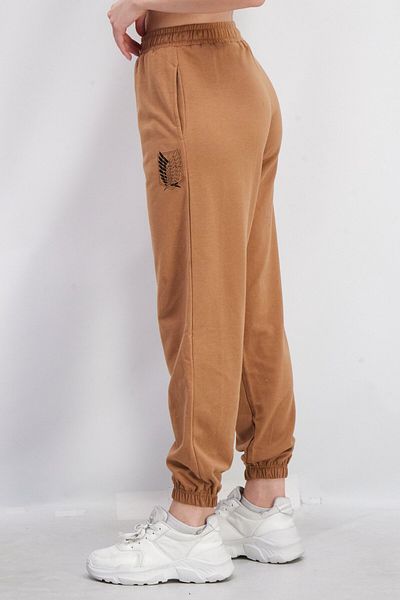 Attack On Titan Women Regular Fit Brand Logo Sweatpants, Brown