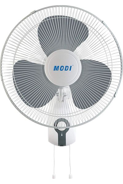 modi 16" Wall Fan Plastic Cooling Fan with 3 Wind Speed, Wall-mount-fan 45W, White