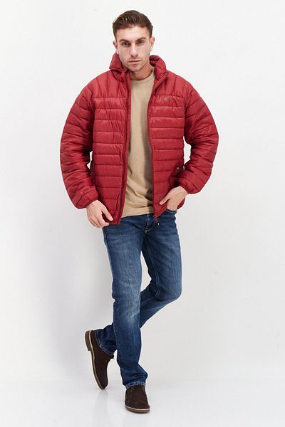 Trespass Men Brand Logo Quilted Jacket, Red