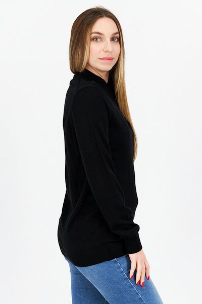 Lyle & Scott Women Mock Neck Embroidered Logo Sweatshirt, Black
