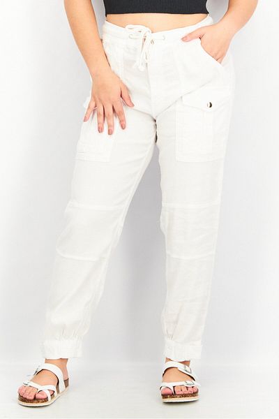 The Kooples Women Drawstring Military Jogger Pants, White