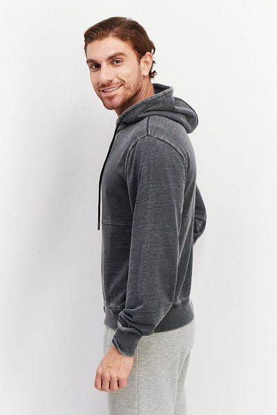 Sovereign Code Men Hood With Drawstring Plain Hoodie, Grey
