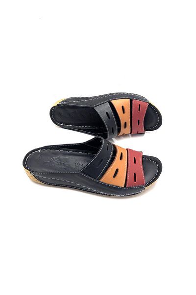 Derilax İlgen Genuine Leather Orthopedic Comfortable Lightweight Soft Women's Slippers