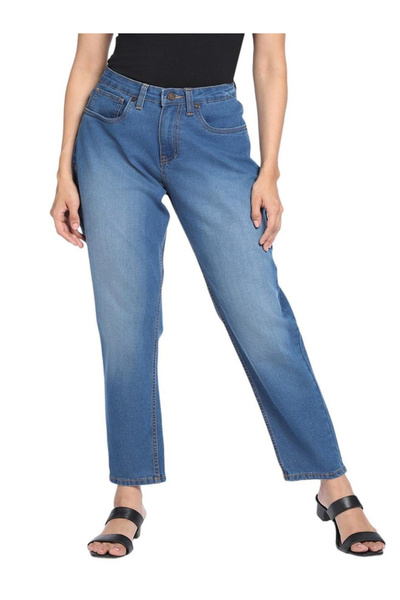 Dennis Lingo By Styli Mid Wash Blue Straight Leg Jeans