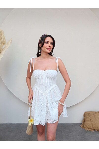 ESRAHELVACI Μίνι φόρεμα με κορσέ με χτένι