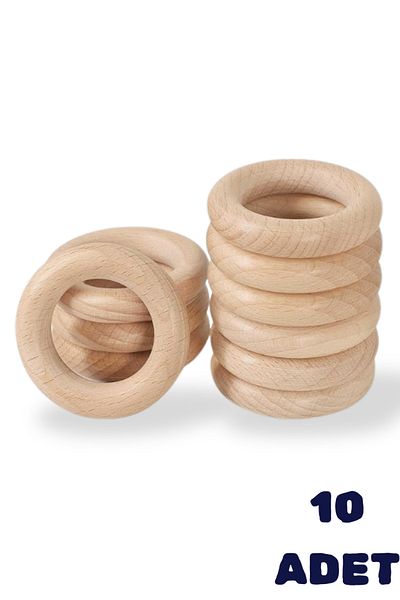 BAMM BAMM Wooden Teether Ring 5 Cm, 10 Pieces