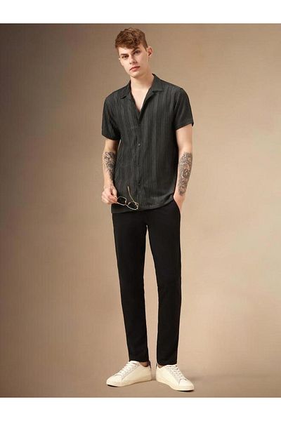 Dennis Lingo By Styli Button-Down Plain Short Sleeves Shirt