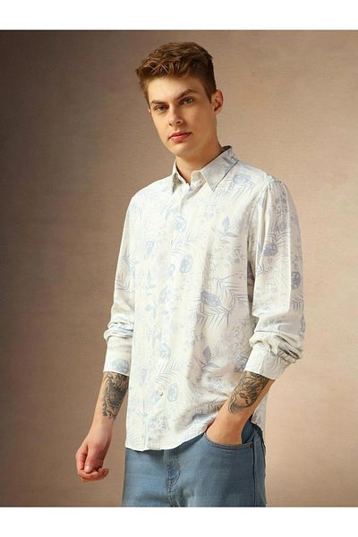 Dennis Lingo By Styli Floral Print Button-Down Shirt