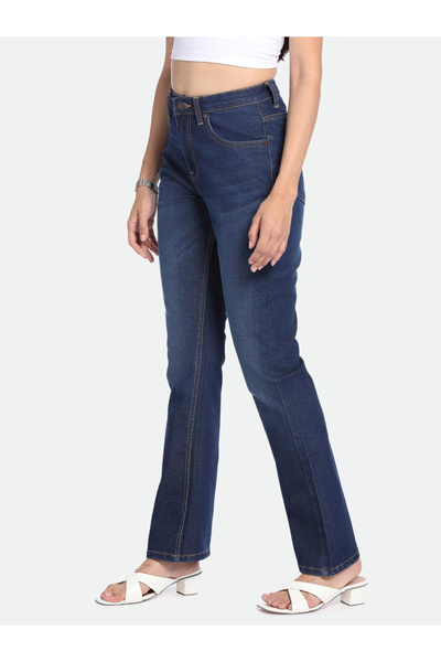 Dennis Lingo By Styli Bootcut High-Rise Clean Look Light Fade Stretchable Jeans