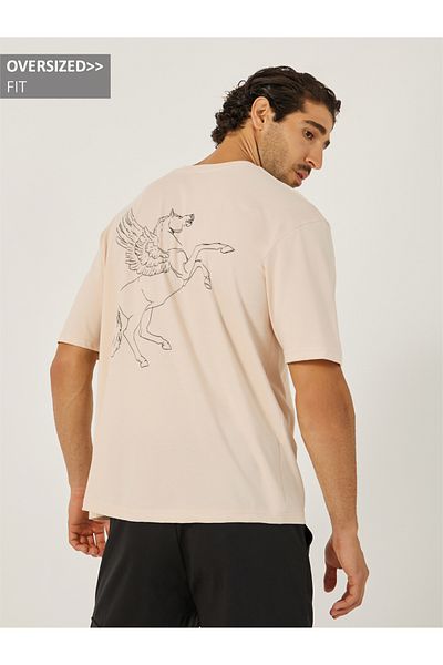 Styli Slogan Back Print Short Sleeve Oversized T-Shirt