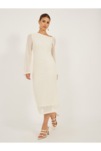 Styli فستان ميدي بتصميم ذاتي غير متماثل ورقبة غير متماثلة