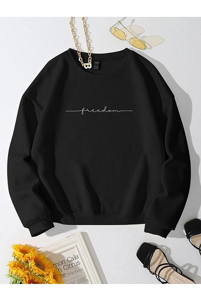 Kotty By Styli Slogan Print Round Neck Sweatshirt