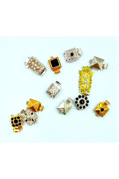yiğit aksesuar 12 Pcs Mixed Model Special Design Non Tarnish Bracelet Necklace Closure Jewelry Supplies