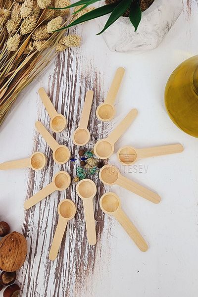 MONTESEV Wooden Board Serving Spice Sugar Coffee Jam Spoon Spoon Set Wooden Spoon