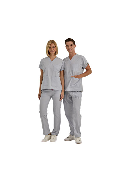 ÇİZGİ MEDİKAL GRİ Dr Greys Scrubs (Terikoton/İnce Kumaş) t100
