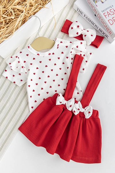 Babymod Human Baby Girl Bow Bandana Summer 100% Cotton Stylish Dress Skirt Gilet Birthday Special Suit