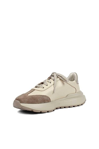 Celal Gültekin Kadın Vizon Bağcıklı Kalın Tabanlı Süet Deri Sneaker