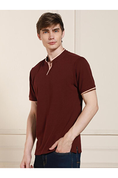 Dennis Lingo By Styli Mandarin Collar Short Sleeve T-Shirt