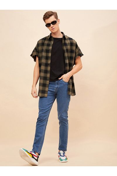 High Star By Styli Mid Rise Plain Regular Fit Jeans