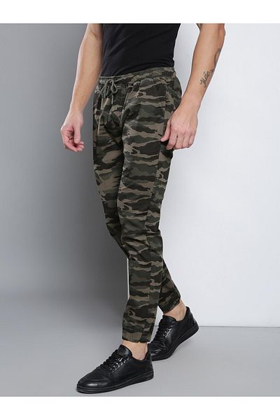 Dennis Lingo By Styli Camouflage Printed Straight Fit Cotton Joggers Trousers