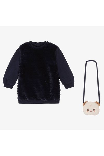 MAYORAL Plush Dress with Bag