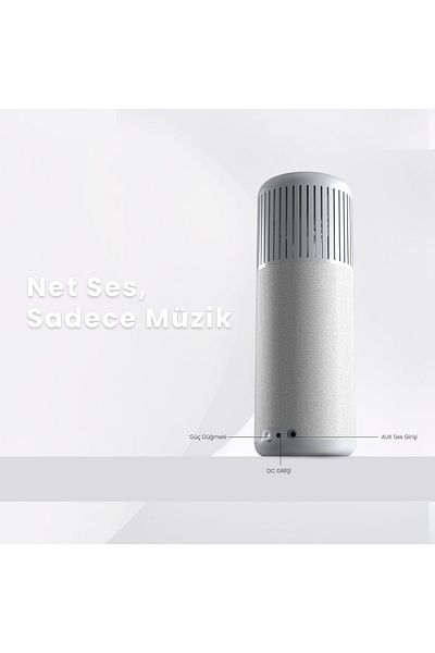 HiFuture Wedge Kablosuz Bluetooth 5.3 Ambiyans Aydınlatmalı 50W Ayaklı Taşınabilir Ev Hoparlörü Beyaz