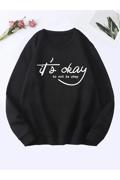 Kotty By Styli Slogan Print Round Neck Sweatshirt
