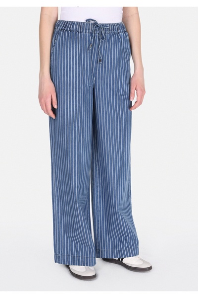 Colin's Loose Fit Orta Bel Düz Paça Kadın Mavi Jean Pantolon