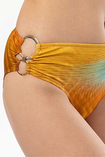 AYYILDIZ 4600 Brown Blue Patterned Strapless Bikini Set