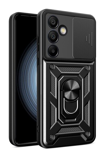 tekno grup حافظة لهاتف Galaxy S24 Fe مع حلقة مغناطيسية وغطاء Vega أسود + واقي...