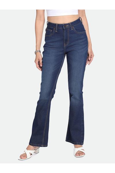 Dennis Lingo By Styli Bootcut High-Rise Clean Look Light Fade Stretchable Jeans