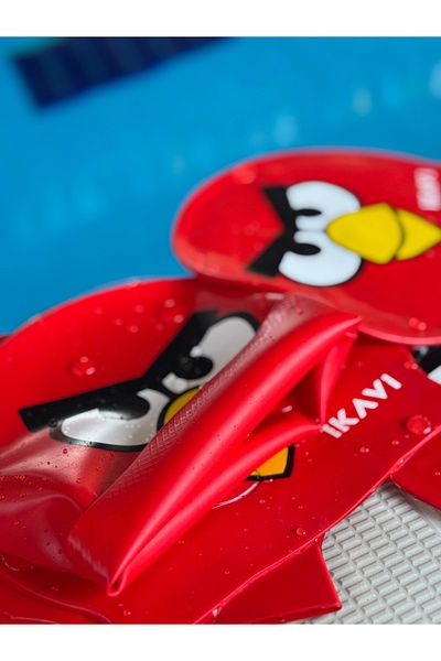 İKAVİ Angry Birds Printed Silicone Swimming Cap