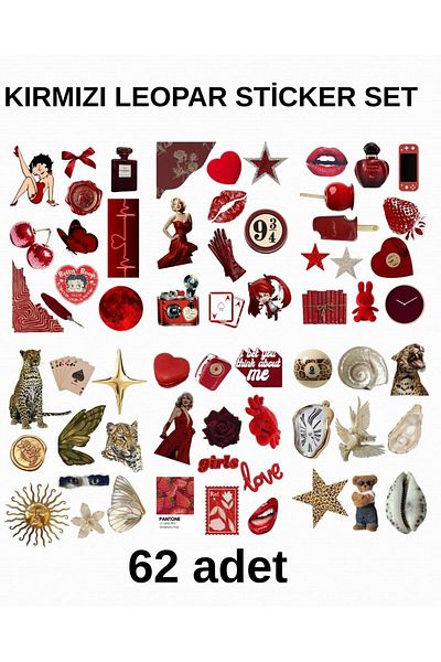 Studio D arte DIY KIT Red Leopard Sticker: Agenda Scrapbook Daily Phone Laptop Sticker