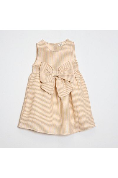 OZZY KİDS Girl's Ribbon Muslin Fabric Dress