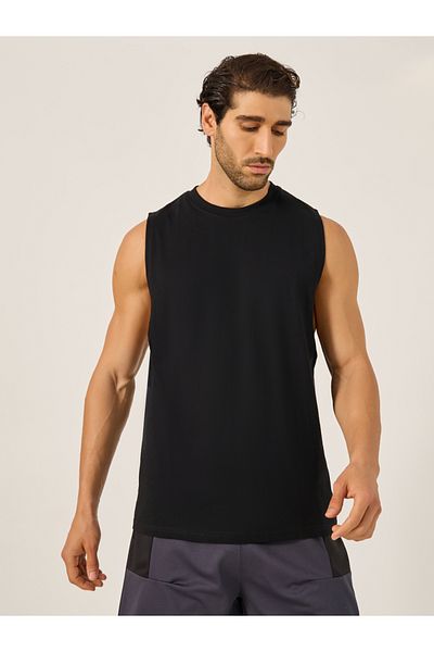 Styli Graphic Back Print Drop Armhole Sleeveless T-Shirt
