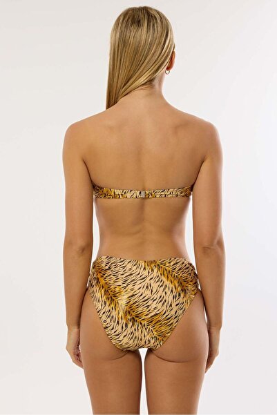 AYYILDIZ 4600 Parlak Sarı Straplez Bikini Takımı